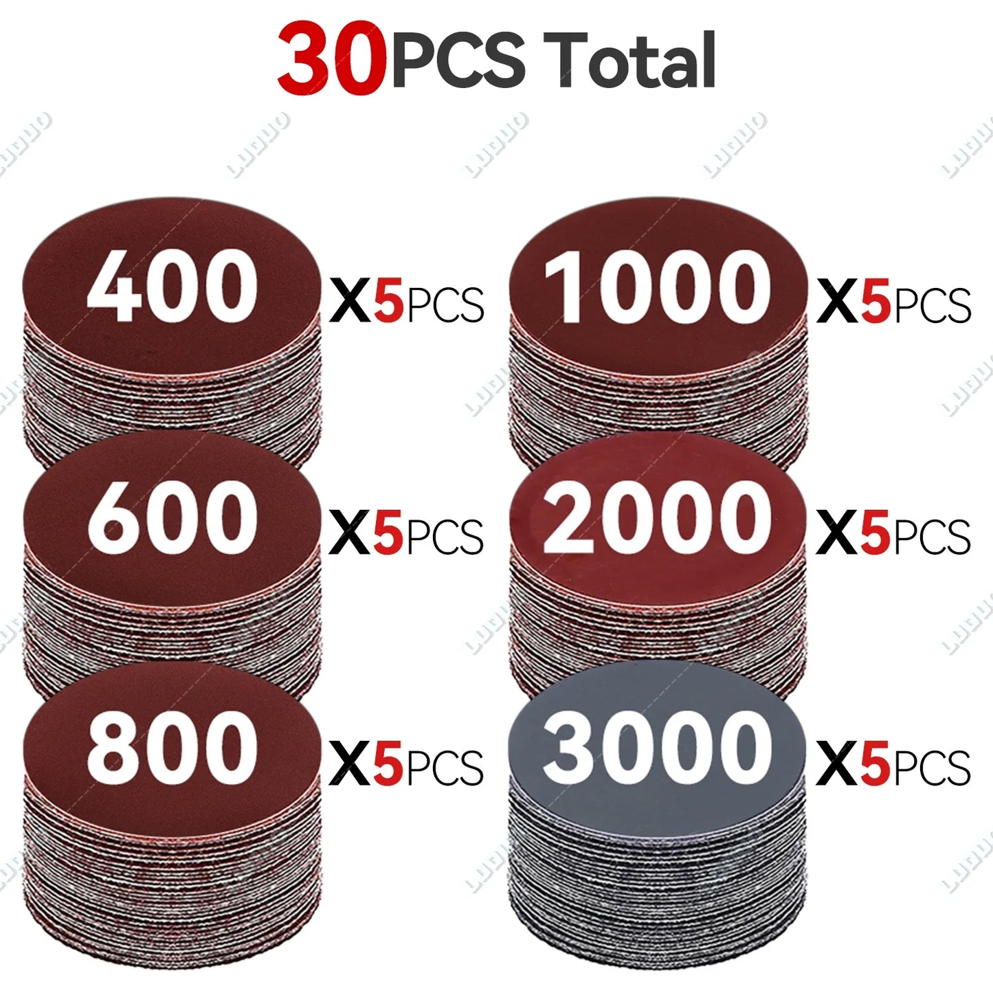 3–7 Inch Sandpaper & Polishing Sponge Set 100–5000 Grit – Car Headlight Restoration Buffing Discs for Waxing, Sanding & Polishing