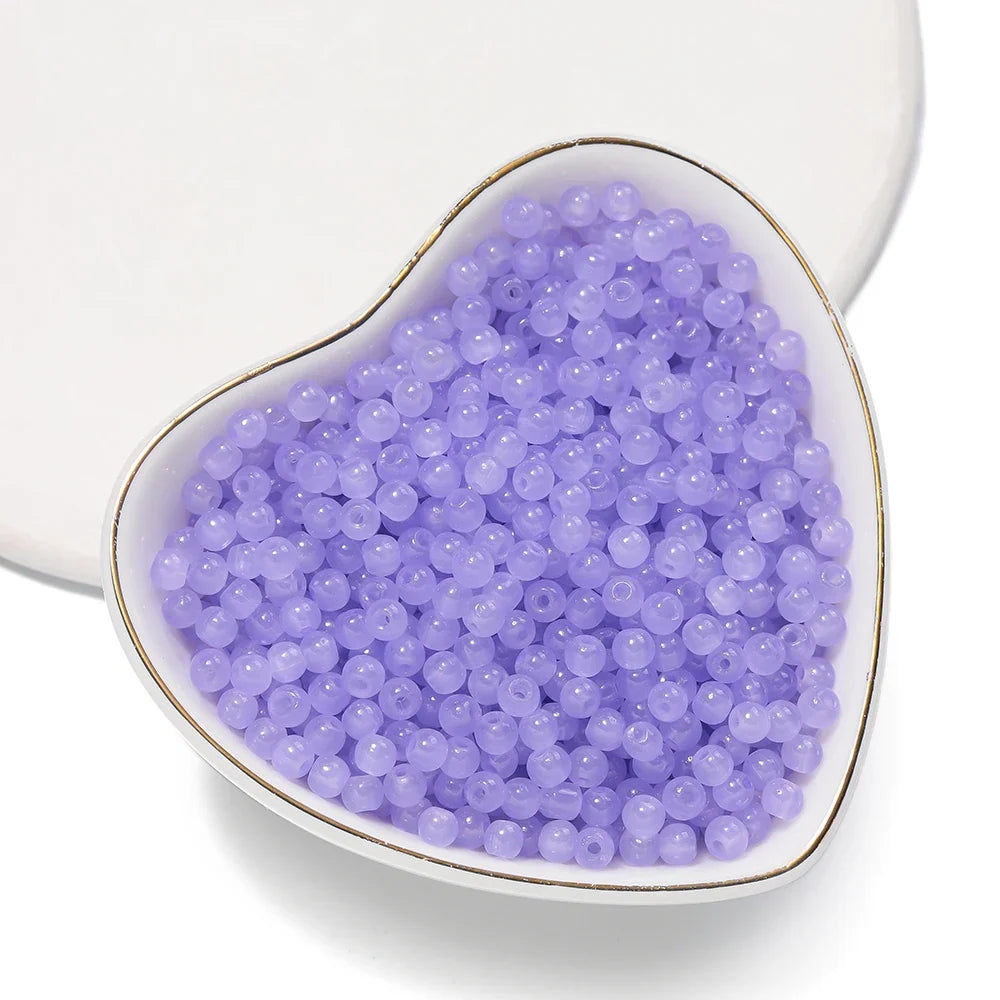 50/100pcs 4mm Colored Glass Jade Beads - Round Spacer Beads for DIY Earrings, Necklaces & Bracelets