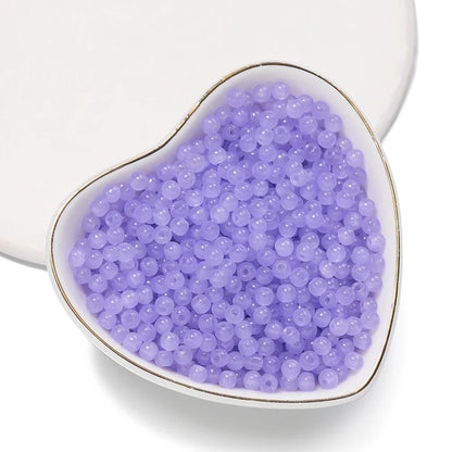 50/100pcs 4mm Colored Glass Jade Beads - Round Spacer Beads for DIY Earrings, Necklaces & Bracelets