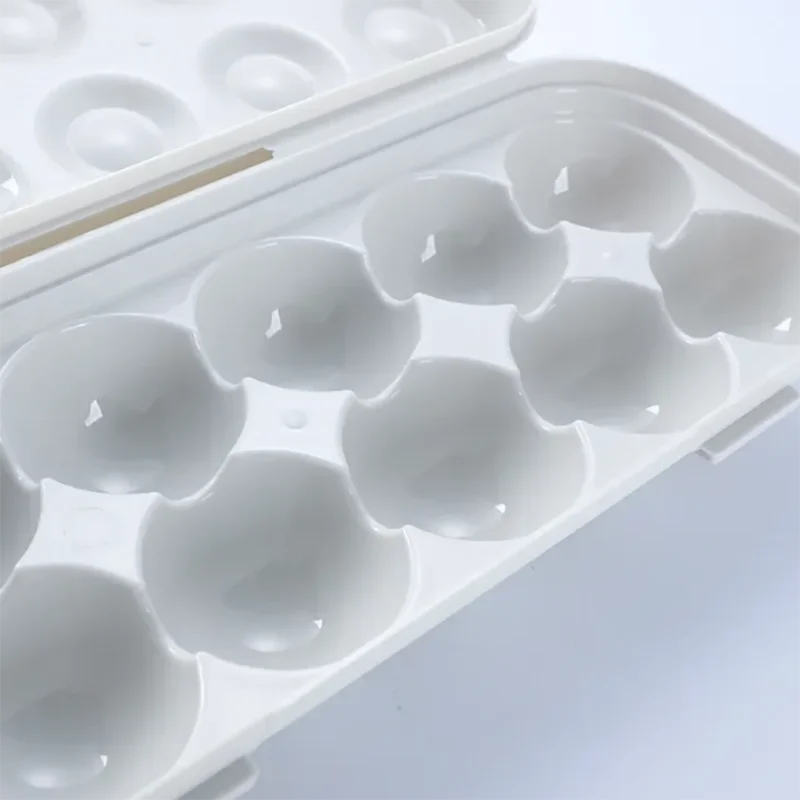 12 Grid Egg Holder Tray - Portable Plastic Egg Storage Container with Protective Case for Refrigerator, Camping & Travel