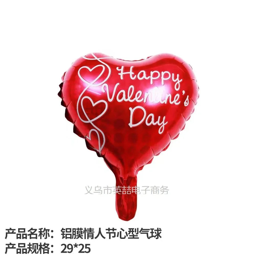 10-Inch Round Love-Shaped Aluminum Foil Balloon – English “Love” Design for Birthday, Valentine’s Day & Wedding Party Decorations