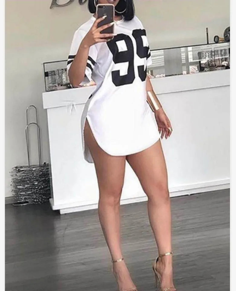95 Pattern Print T-Shirt – O-Neck, Short Sleeve, Loose Oversized Y2K Street Sports Jersey