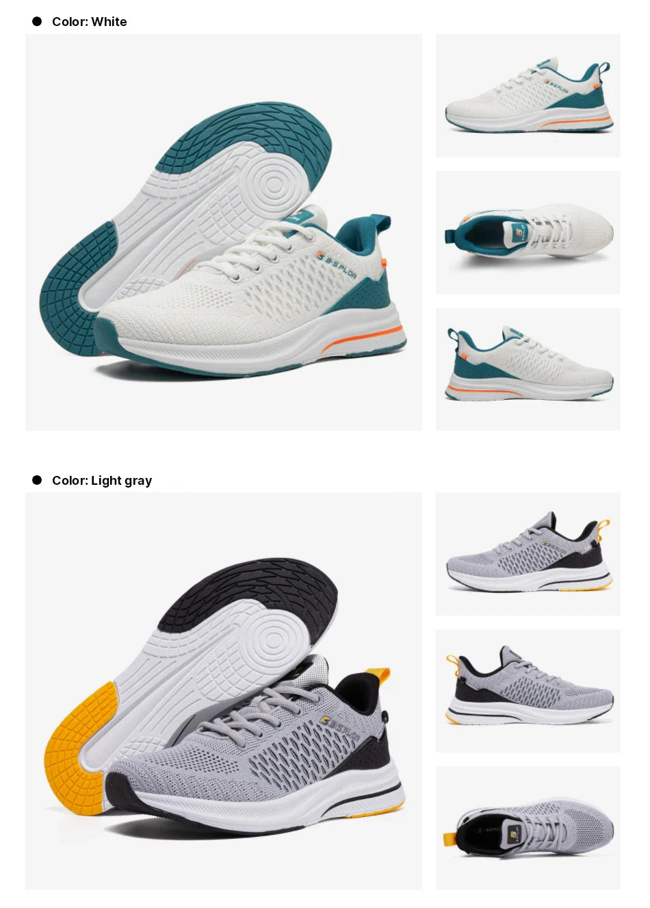 Baasploa Lightweight Running Shoes for Men - 2023 Designer Mesh Lace-Up Sneakers for Outdoor Sports