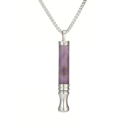 Quit Smoking Meditation Pendant Necklace – Titanium Steel Unisex Anti-Smoking Necklace with Filter Cotton
