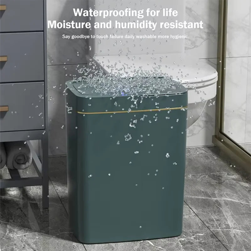 15L Smart Sensor Trash Can – Non-Contact Automatic Bagging Electronic Trash Bin for Smart Home & Bathroom, White