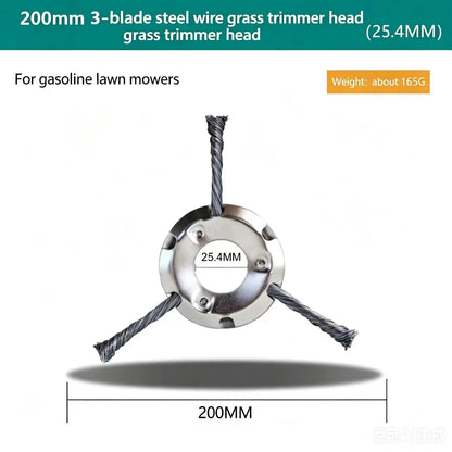 LUSQI Steel Wire Wheel Grass Trimmer Head – 6/7 Inch Universal Brush Cutter Attachment for Weed, Moss & Rust Removal