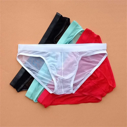 Full Transparent Mesh Men's Briefs - Ultra-Thin Breathable See-Through Underwear