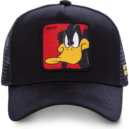 Anime Cartoon Embroidered Baseball Cap - Unisex Mesh Trucker Hat with Patch Design for Men & Women Summer Sunwear