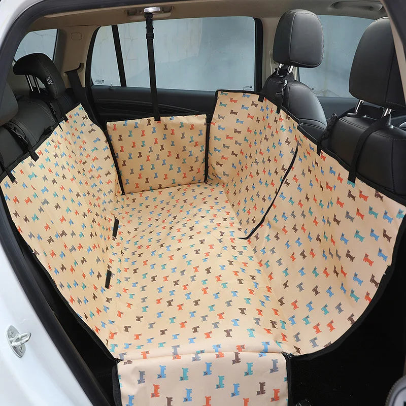 Waterproof Dog Car Seat Cover - Pet Travel Hammock Mat for Small, Medium & Large Dogs with Rear Seat Protection
