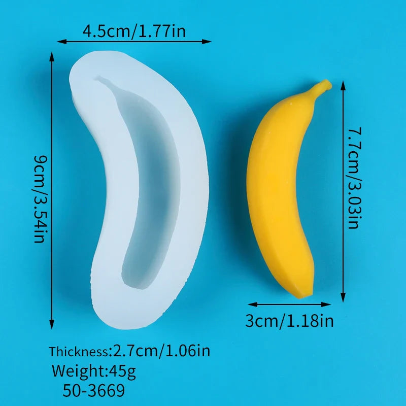 3D Fruit Silicone Mold – Mango, Banana, Durian & Lychee Shapes for Candle, Soap, Chocolate, Cake, Fondant & Aromatherapy Crafts