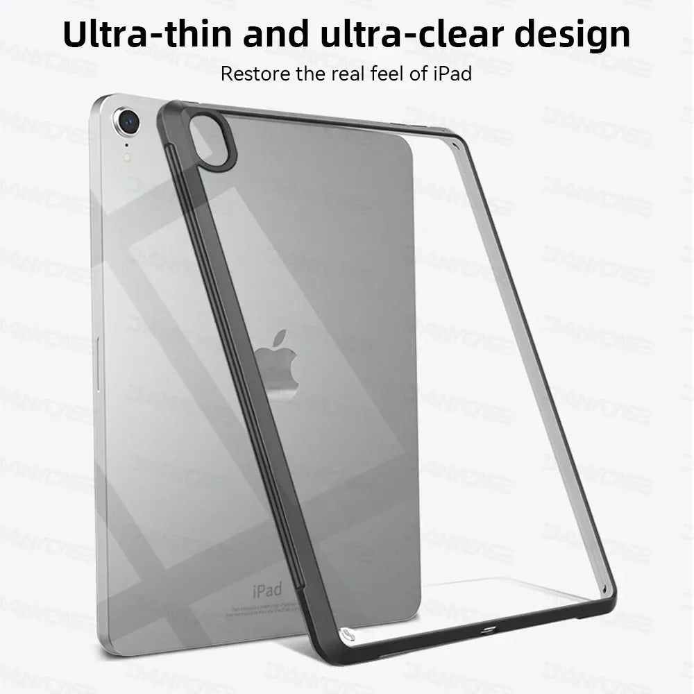 Transparent Silicone Case for iPad Pro 11, 10.2 9/8/7 Gen, 9.7 5/6 Gen, Air 4/5 10.9, Mini 4/5/6