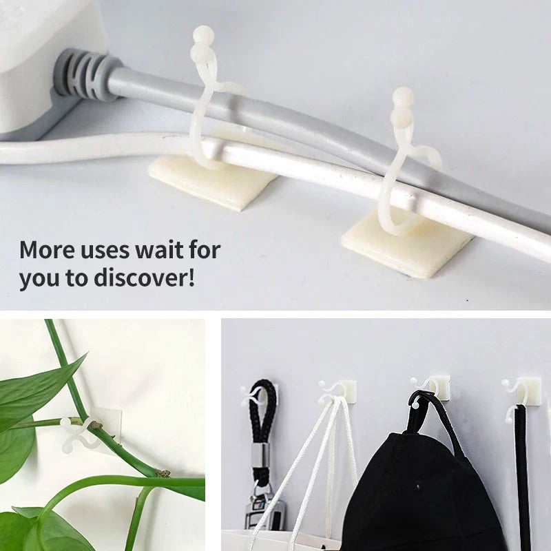 Self-Adhesive Plant Climbing Wall Buckle Hook: Fastener Tied Fixture for Garden Plant Wall - Vine Clips Included