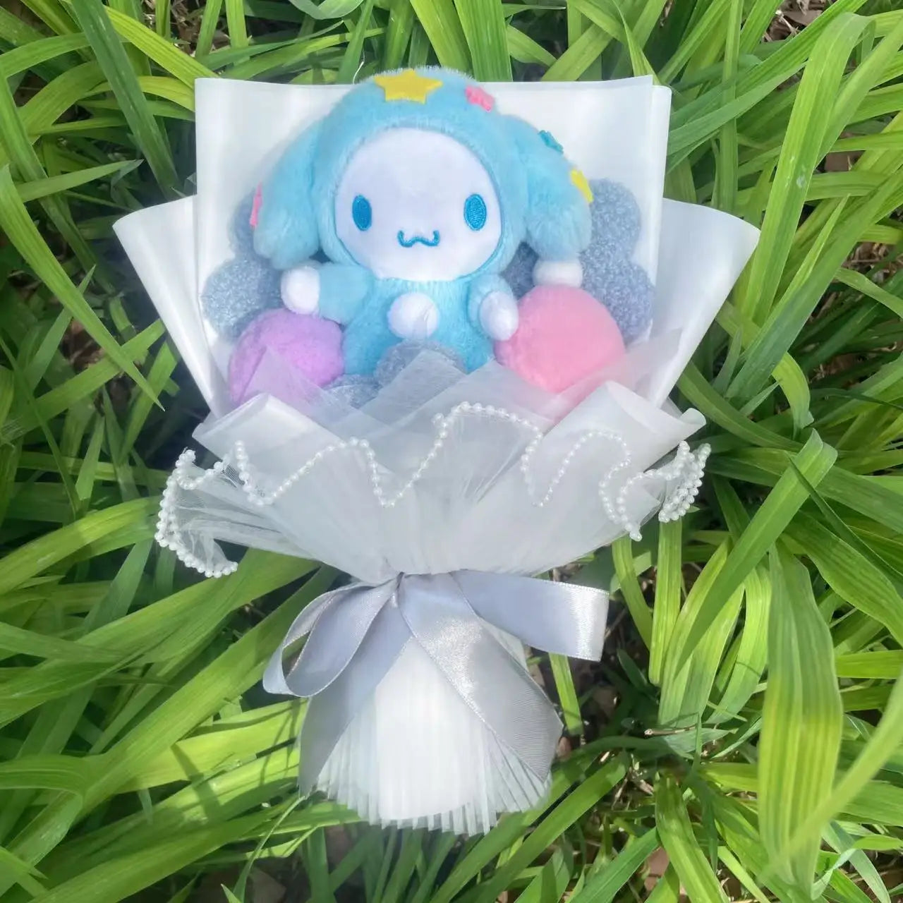 Sanrio Plush Bouquet — My Melody, Kuromi, Cinnamoroll & Hello Kitty Handmade Gift