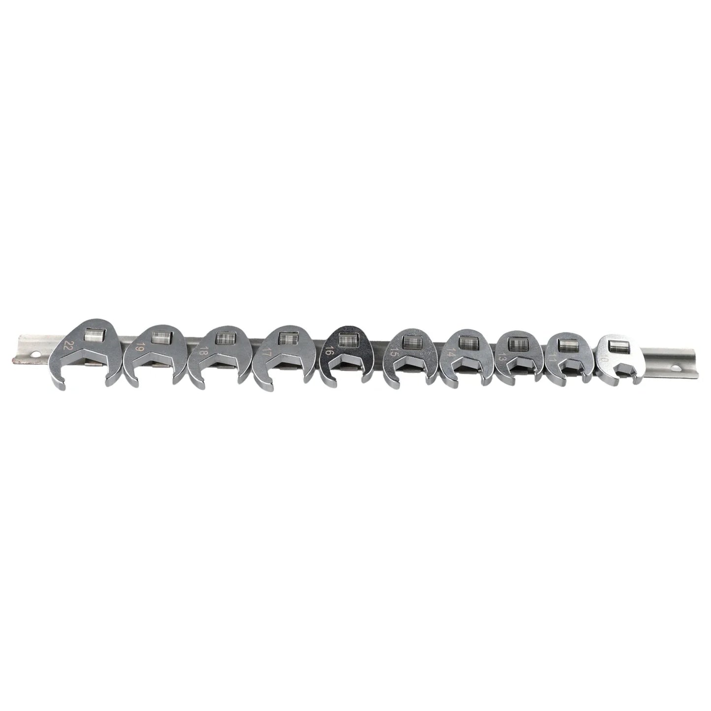 10pcs 3/8" Drive Crowfoot Wrench Set — 10-22mm Metric Open-End Spanners for Torque Wrench