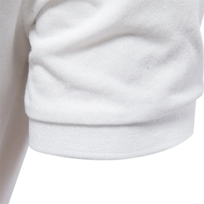 AIOPESON Men's Cotton Polo Shirt - Short Sleeve Solid Color Summer Casual Polo Top