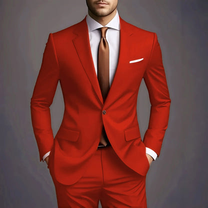 2026 Luxury Men's 2-Piece Suit Set - Elegant Slim Fit Wedding Groom Tuxedo & Casual Formal Wear