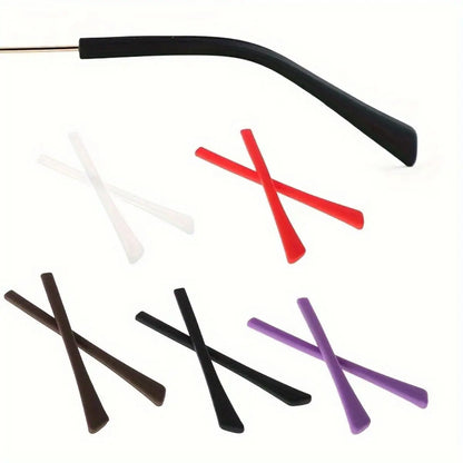 10pcs Silicone Eyeglass Temple Tips - Replacement Ear Socks Sleeves for Thin Metal Glasses Legs & Eyewear Accessories