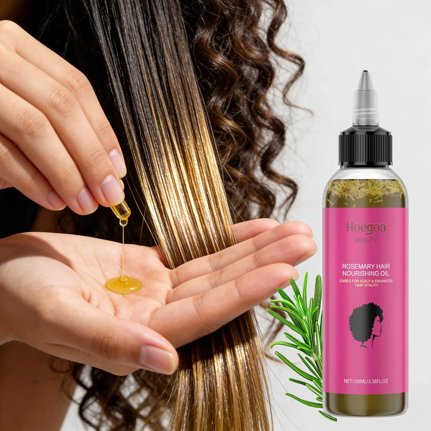 Rosemary Care Hair Essential Oil - Hair Growth Strengthening Scalp Treatment for Dry Hair, Split Ends & Hair Loss Prevention