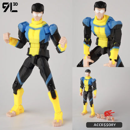 9L3D Lucky 13 Invincible Boy Action Figure – 3D Printed Multi-Jointed Poseable Anime Collectible Model Toy Gift