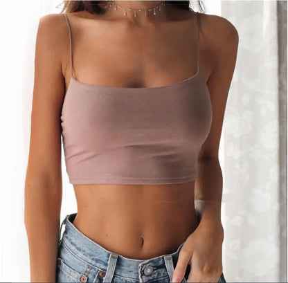 Sexy Sleeveless Corset Crop Top for Women – Y2K Streetwear Tank in White, Black, Yellow & Red