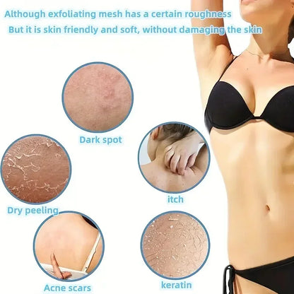 African Exfoliating Bath Sponge - Double-Sided Mesh Body Scrub Towel for Smooth Skin
