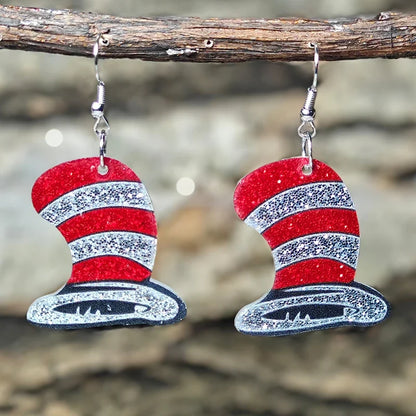 Teacher’s Day Acrylic Earrings - Cute Cat Dog Books Design Jewelry Gift for Teachers and Students