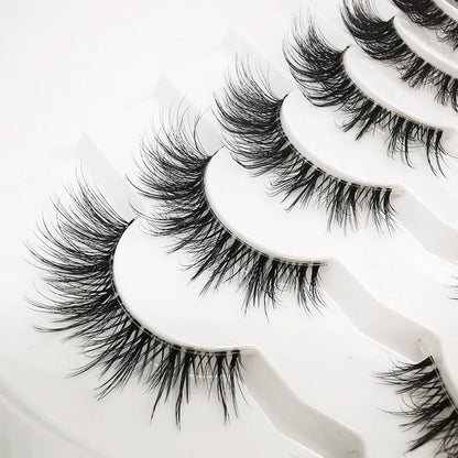 HBZGTLAD 7 Pairs Cat Eye Faux Mink Lashes – Clear Band, Wispy & Natural Full Strip Eyelashes