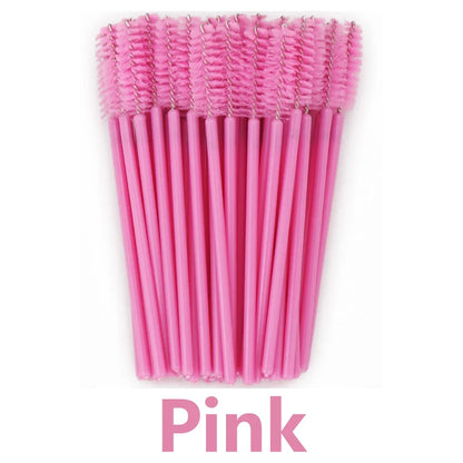 ANNAFRIS 50PCS Disposable Eyelash Brushes - Soft Crystal Lash Extension & Eyebrow Makeup Mascara Wands