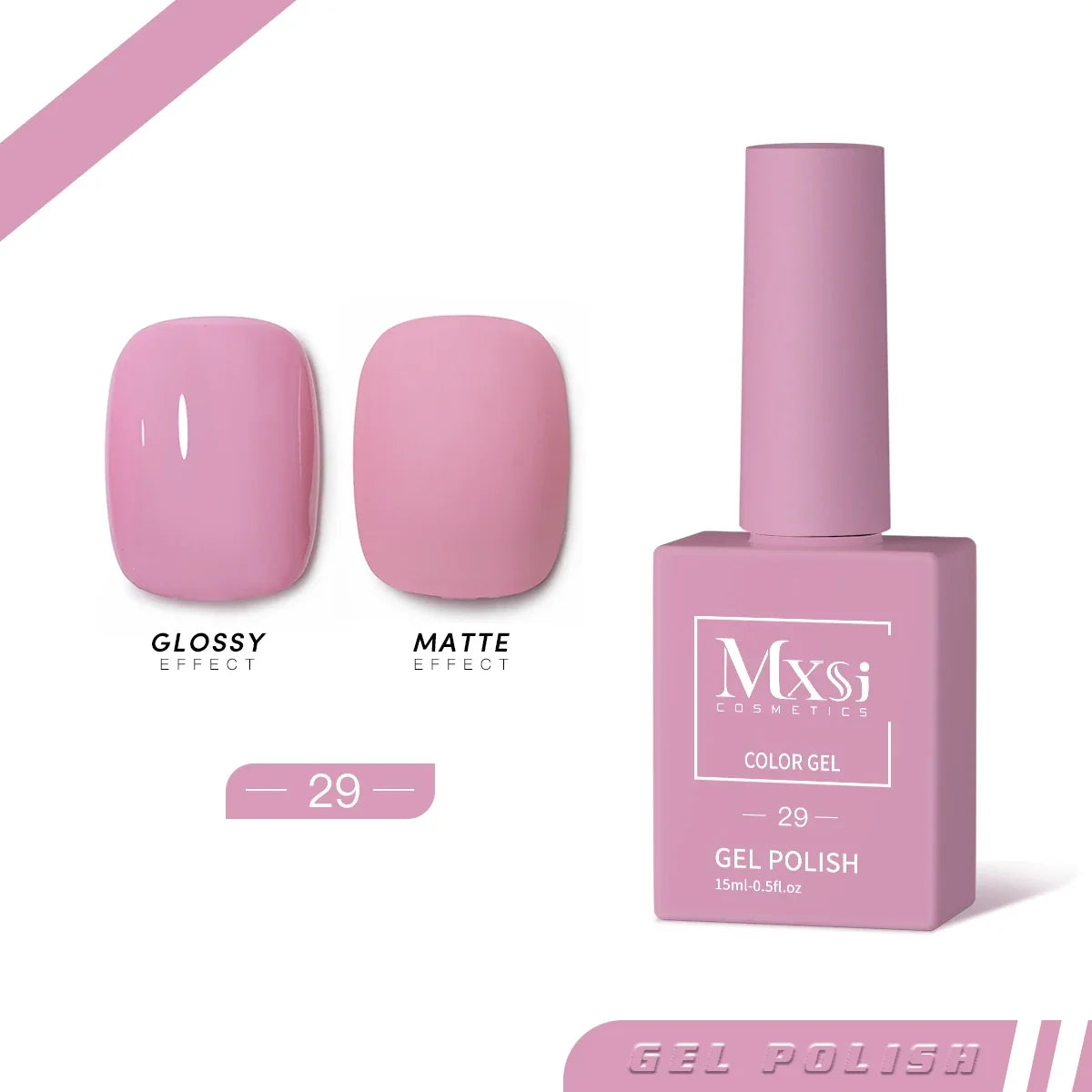 Mxsi 15ml Gel Nail Polish - Neon Brown, Royal Blue, Red, Green & Nude UV Gel Lacquer Colors for Nail Art