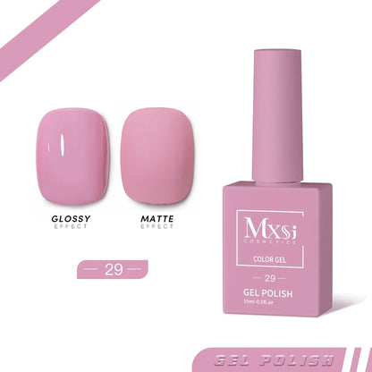 Mxsi 15ml Gel Nail Polish - Neon Brown, Royal Blue, Red, Green & Nude UV Gel Lacquer Colors for Nail Art