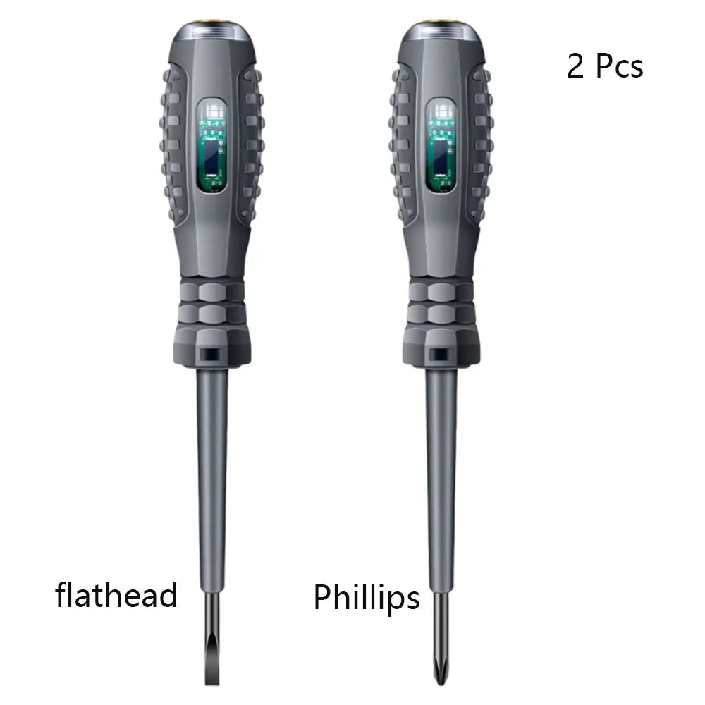 Multifunctional Electrician Test Screwdriver – AC Non-Contact Voltage Tester Pen 70-600V with Red/Green Indicator Lights