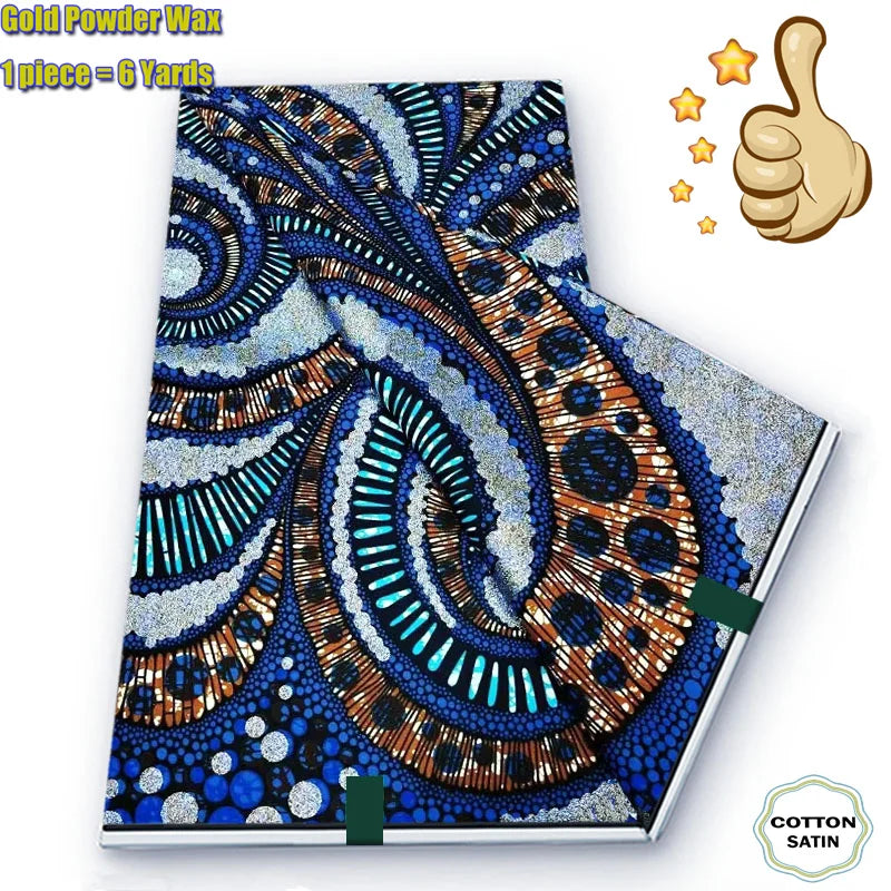 2026 African Grand Golden Wax Fabric - Soft Pink Flash Gold Ankara Batik Pagne