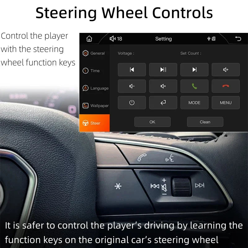 1DIN 7" HD Car Radio – CarPlay Android Auto Multimedia Player with Touchscreen, FM, AUX, Bluetooth & MirrorLink Universal Autoradio