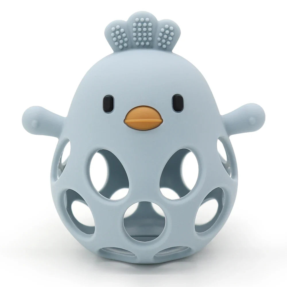 Baby Chick Silicone Teether - Cartoon Hollow Chewing Toy for Infant Teething Training & Care