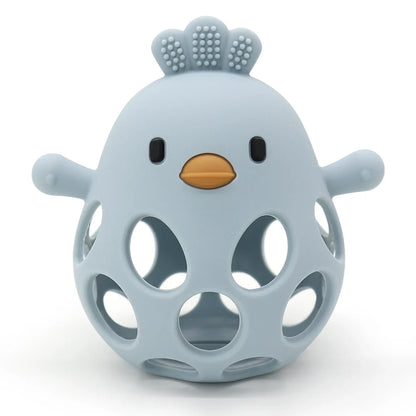 Baby Chick Silicone Teether - Cartoon Hollow Chewing Toy for Infant Teething Training & Care