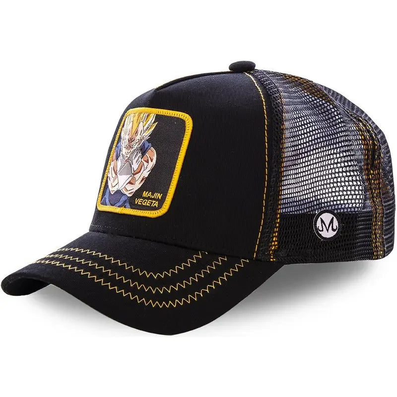 Dragon Ball Son Goku Cap - Embroidered Hip Hop Trucker Mesh Hat Adjustable Summer Travel Sun Visor for Men