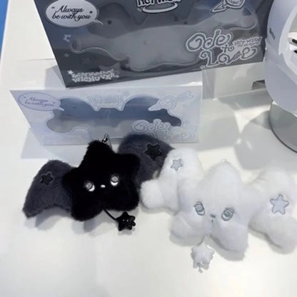 NCT WISH Black & White Wicku King Plush Pendant - Cute Fan Collectible Gift & Bag Charm