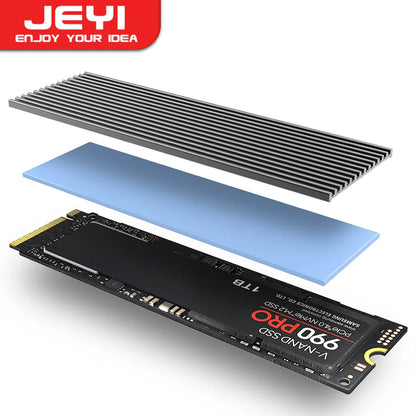 JEYI M.2 SSD Heatsink - Aluminum PS5 Radiator with Silicone Thermal Pad for NVMe NGFF M.2 2280 PCIe SSD
