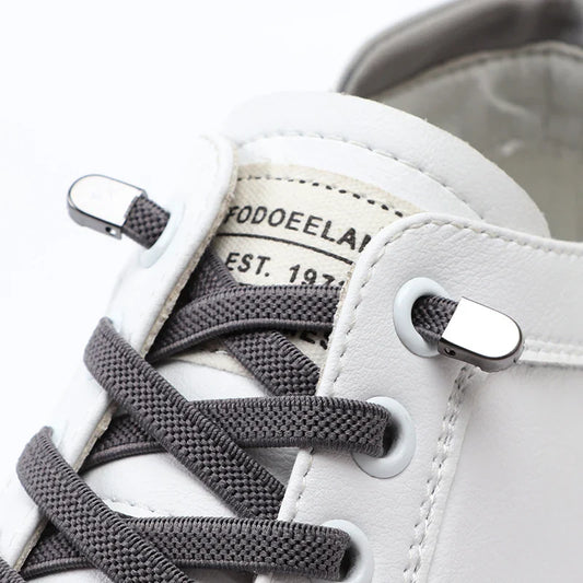 No-Tie Elastic Shoelaces – One Size Fits All Sneakers for Adults & Kids, Flat Tieless Shoestrings