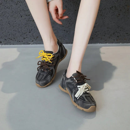 AIYUQI Women’s Sneakers 2025 — Non-Slip Leather Running & Training Shoes, Flat Large-Size Sports Shoes