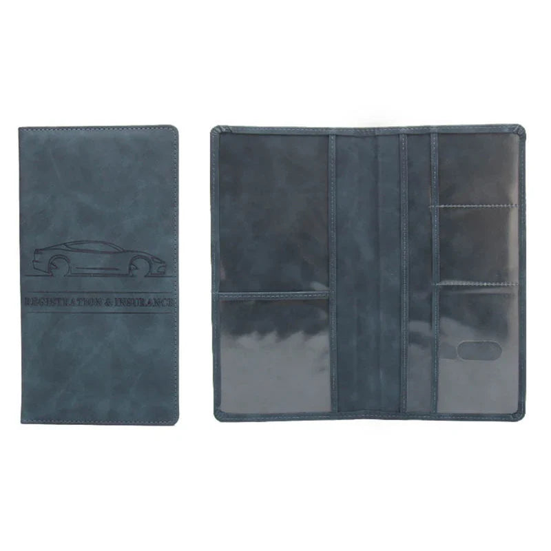Car Registration & Insurance Holder – Leather Driving License Cover, Auto Documents Storage Bag & Credit Card Holder
