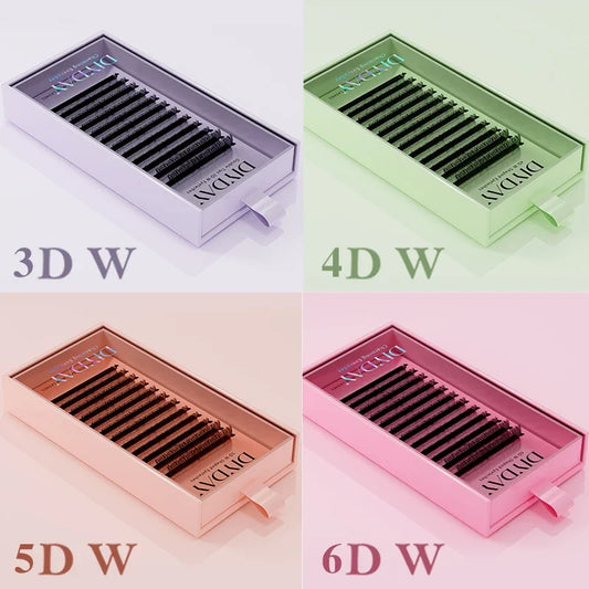 DIYDAY W Shape Eyelash Extensions - 3D-8D Blooming Volume Premade Fan Lashes for Natural Soft Eye Makeup Look