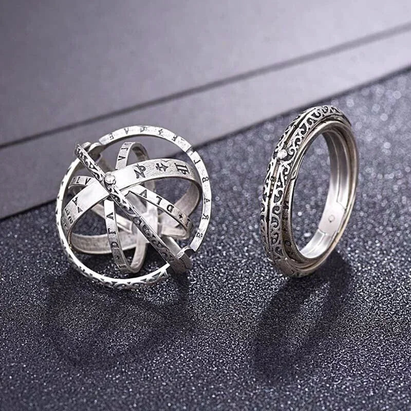 Metamorphic Astronomical Ball Ring - Reversed Cosmic Ball Ring for Men and Women - Retro Style Couple Necklace Jewelry