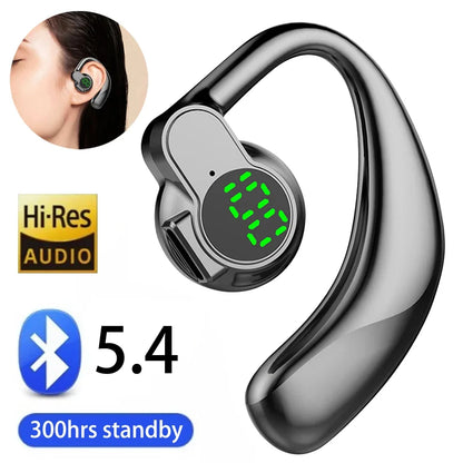 Wireless Bluetooth 5.4 Ear Hook Headphones - HD Call Noise Cancelling Headset with Microphone for Driving