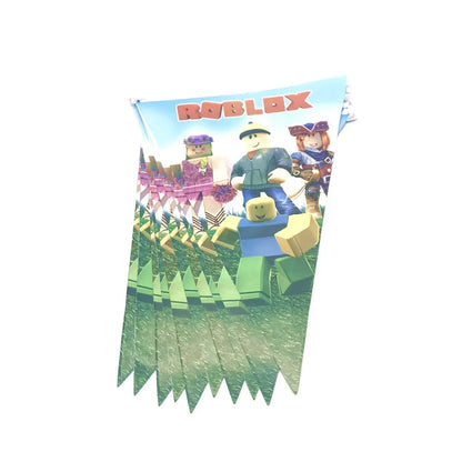 Hot Roblox Theme Party Tablecloth – 108×180cm Disposable Birthday Party Supplies for Boys, Party Decorations & Tableware