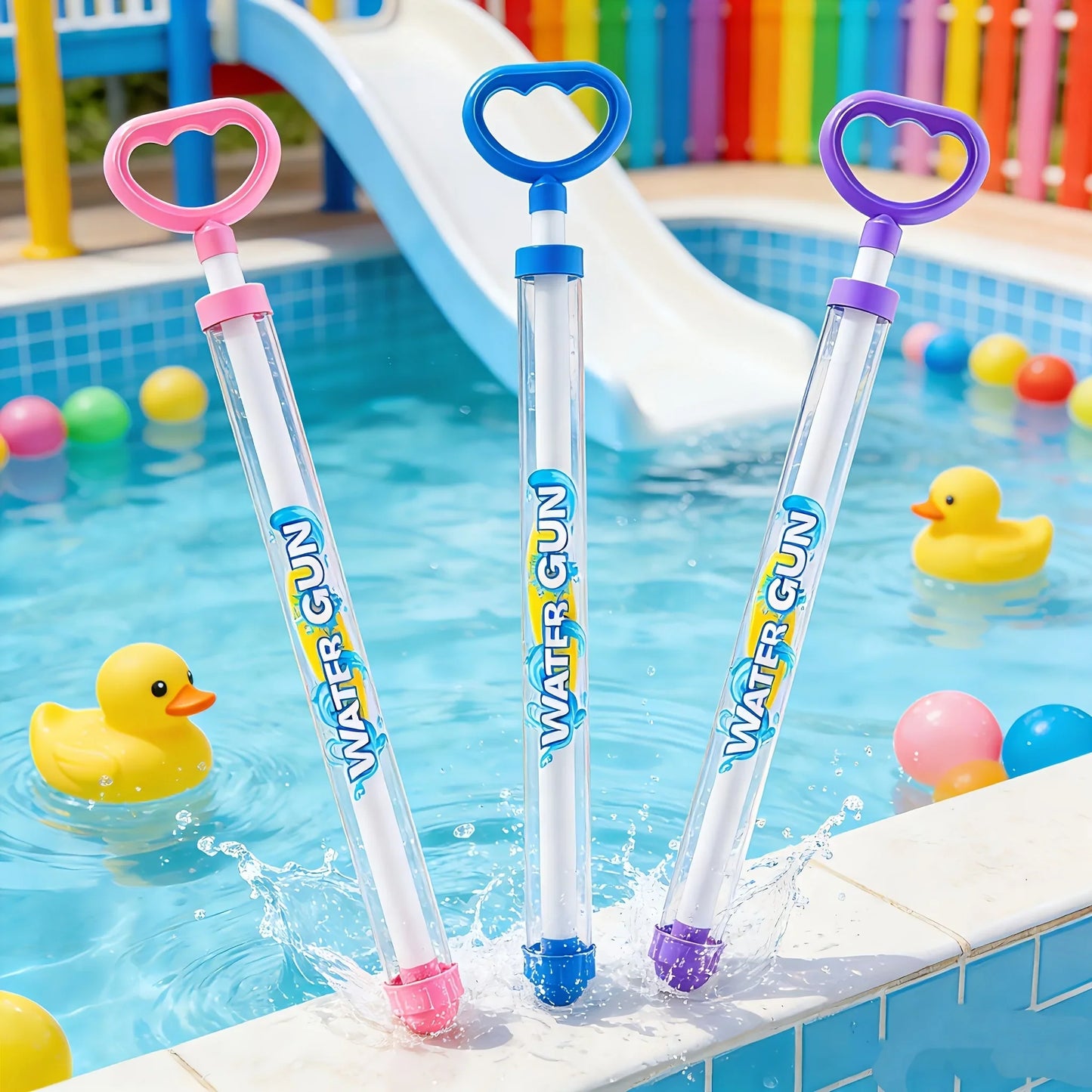 Pull-Back Water Spray Gun - 1/3/6-Piece Outdoor Water Toys for Kids, Pool, Lawn & Summer Splash Games