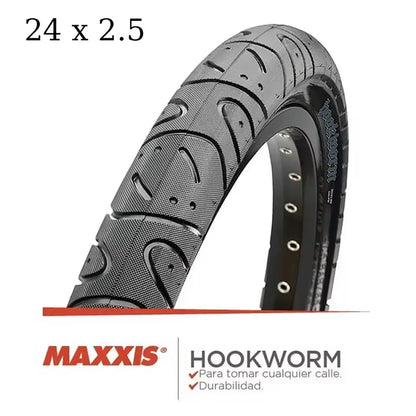 MAXXIS Hookworm BMX Bike Tire – 26x2.5 Wire Bead Clincher for Street, Park & Flatland, Multiple Sizes