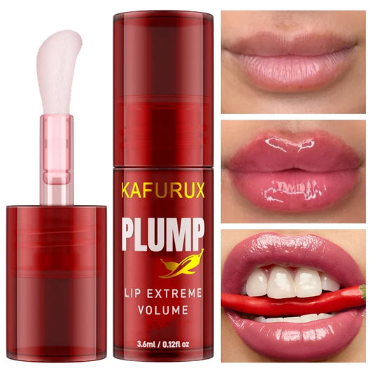 Lip Plumping Oil Gloss - Long-Lasting Moisturizing Lip Serum for Fuller-Looking Lips