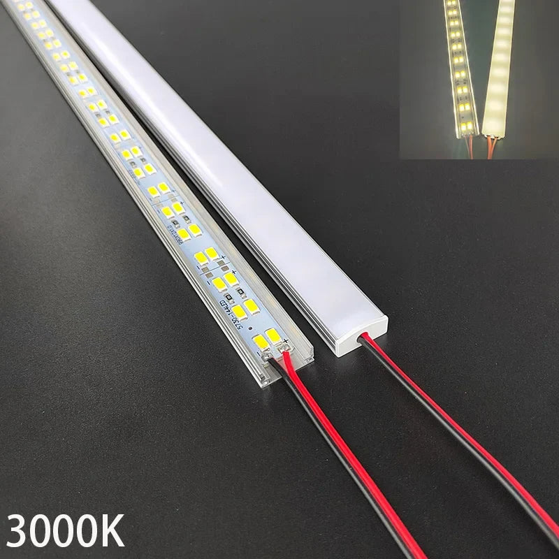72LED Super Bright Light Bar - 50cm DC12V Aluminum Strip Lamp for Kitchen & Shelf Lighting