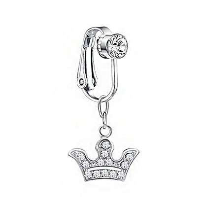 Faux Snake Belly Ring – Fake Clip-On Umbilical Navel Piercing, Belly Button & Cartilage Body Jewelry